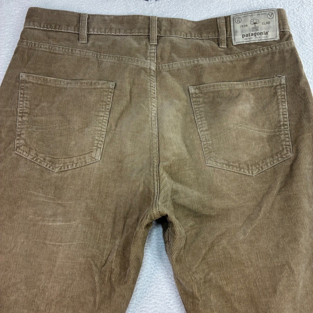 Patagonia Iron Clad Corduroy Pant Men 36x32 Brown Organic Cotton Straight Preppy - Picture 3 of 10